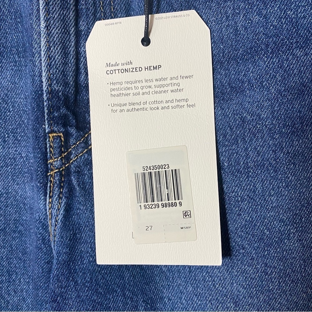 Levi’s High Loose Medium Dark Wash Jeans Wide Straight - Picture 7 of 9